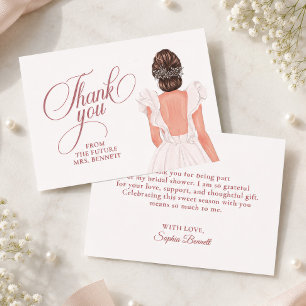 Tarjeta De Agradecimiento Elegante Novia Despedida de Soltera