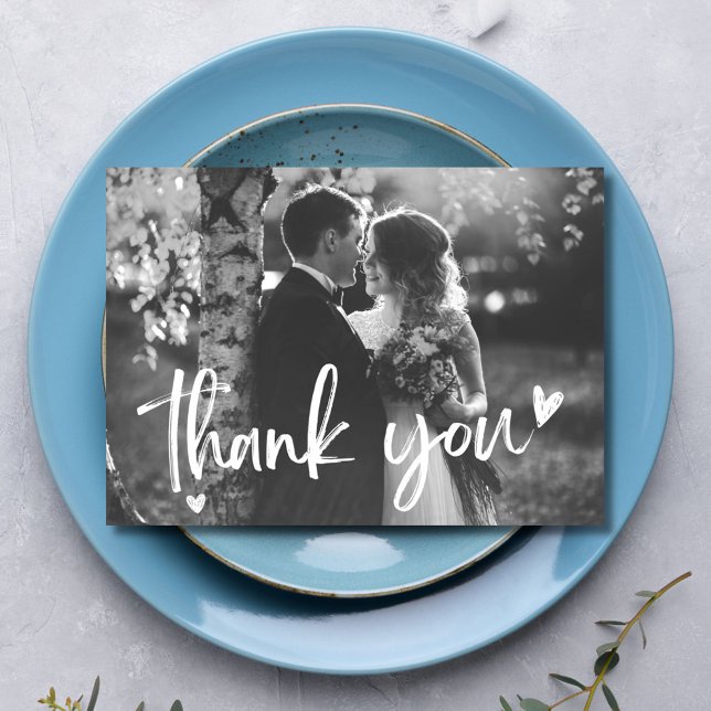 Tarjeta De Agradecimiento Elegante Novia Groom Boda Gracias (Elegant Bride Groom Wedding Thank You Card)