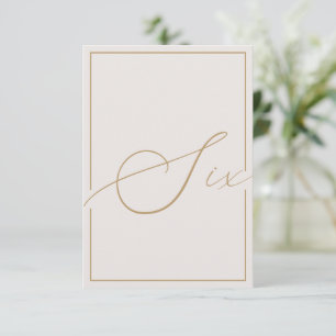 Tarjeta De Agradecimiento Elegante número de tabla de caligrafía de marfil M
