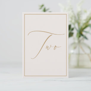 Tarjeta De Agradecimiento Elegante número de tabla de caligrafía de marfil M