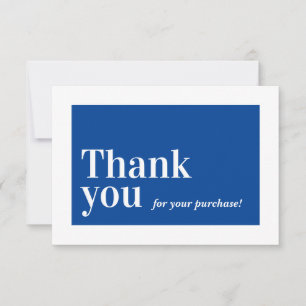 Tarjeta De Agradecimiento ELEGANTE ORDEN INSERTAR negocio gracias azul real