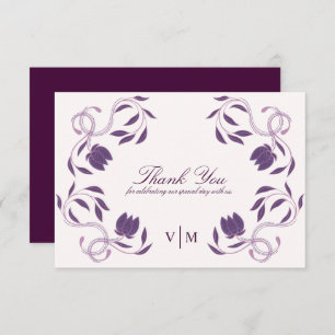 Tarjeta De Agradecimiento Elegante Ornate Paisley Fated Floral Boda