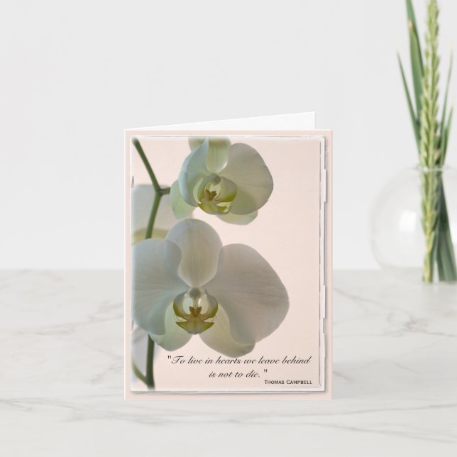 Tarjeta De Agradecimiento Elegante Orquídea Gracias por su simpatía (Anverso)
