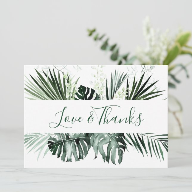 Tarjeta De Agradecimiento Elegante orquídeas blancas Boda bohemia floral (Anverso de pie)