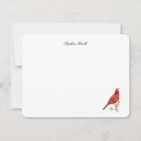 Elegante pájaro cardenal rojo acuarela plana