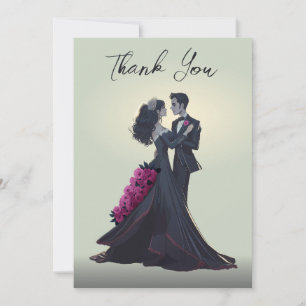 Tarjeta de agradecimiento elegante para amantes gó
