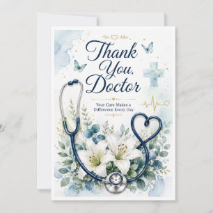 Tarjeta de agradecimiento elegante para el doctor