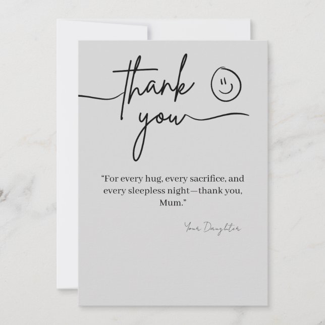 Tarjeta de agradecimiento elegante para mamá (Anverso)
