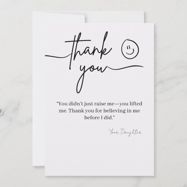 Tarjeta de agradecimiento elegante para mamá (Anverso)