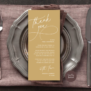 Tarjeta de agradecimiento elegante para recepción