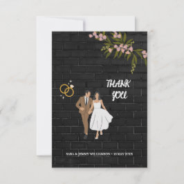 Tarjeta De Agradecimiento Elegante para superposición de fotos de novia y no