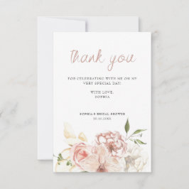 Tarjeta De Agradecimiento Elegante Pastel Watercolor Floral