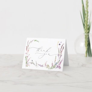 Tarjeta De Agradecimiento Elegante Pastel Wildflower Baby Shower Gracias