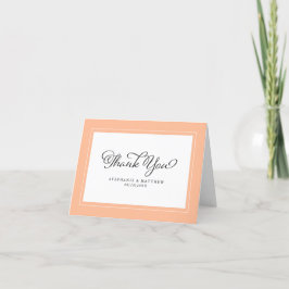Tarjeta De Agradecimiento Elegante Peach Moderno Moda Fronteras Boda Invitad