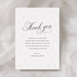 Tarjeta De Agradecimiento Elegante Pearls Bridal Shower