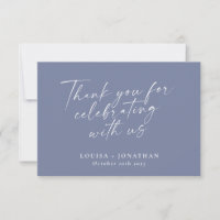 Elegante Periwinkle Trendy Script Wedding Custom
