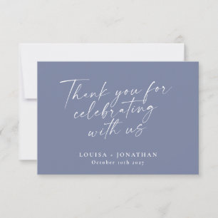 Tarjeta De Agradecimiento Elegante Periwinkle Trendy Script Wedding Custom