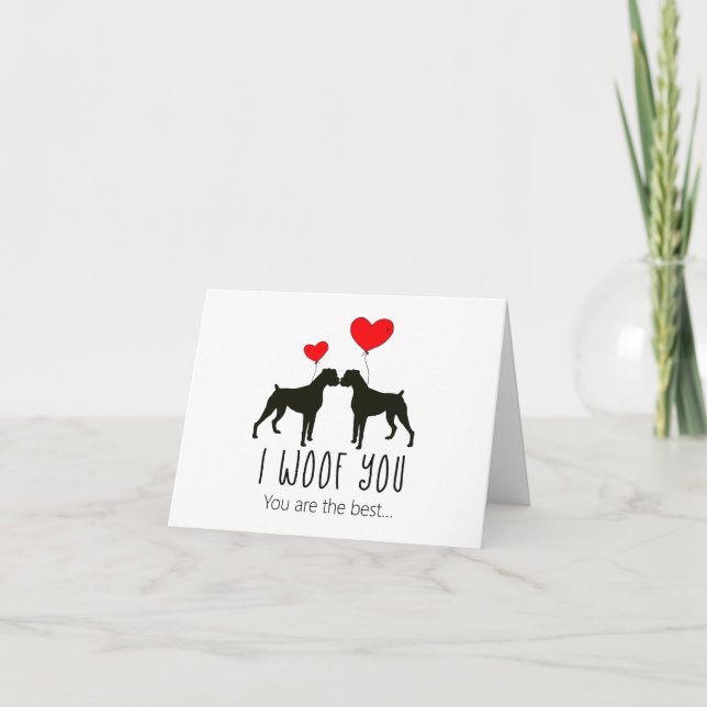 Tarjeta De Agradecimiento Elegante Perro Gracias Cartas - Perro Boxer (Anverso)
