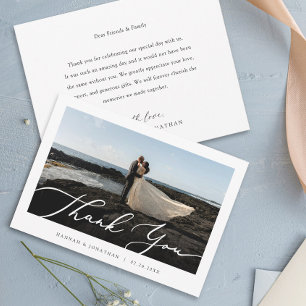 Tarjeta De Agradecimiento Elegante Personalizado Boda de fotografía