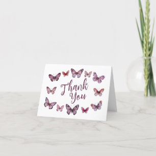 Tarjeta De Agradecimiento Elegante PERSONALIZADO Butterflies Bridal Shower