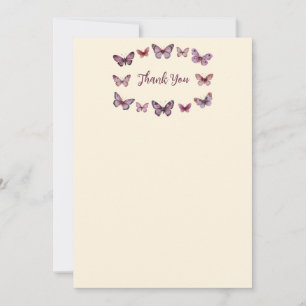 Tarjeta De Agradecimiento Elegante PERSONALIZADO Butterflies Bridal Shower