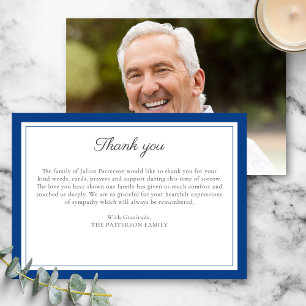 Tarjeta De Agradecimiento Elegante Personalizado de guión mensaje foto funer