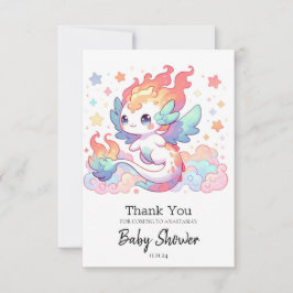 Tarjeta De Agradecimiento Elegante Personalizado Dragon Baby Shower