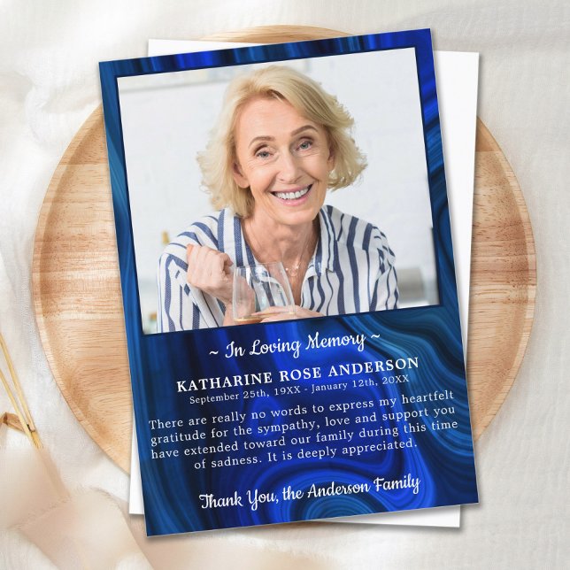 Tarjeta De Agradecimiento Elegante Personalizado en memoria de funerales sim (Subido por el creador)