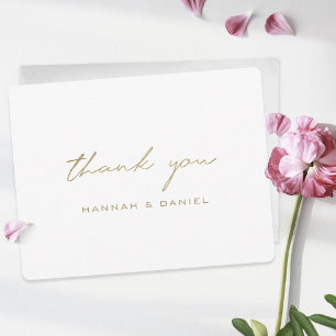 Tarjeta De Agradecimiento Elegante Personalizado simple estilo Boda de oro