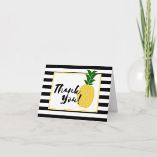 Tarjeta De Agradecimiento Elegante Piña Amarilla Gracias