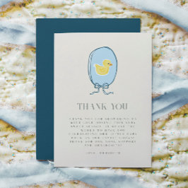 Tarjeta De Agradecimiento Elegante planicie de Baby Shower dudoso de caucho