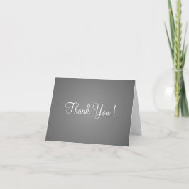 Tarjeta De Agradecimiento Elegante plateado oscuro en blanco interior Gracia
