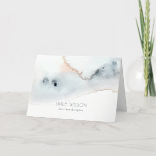 Tarjeta De Agradecimiento Elegante playa suave Aqua Blue Gold