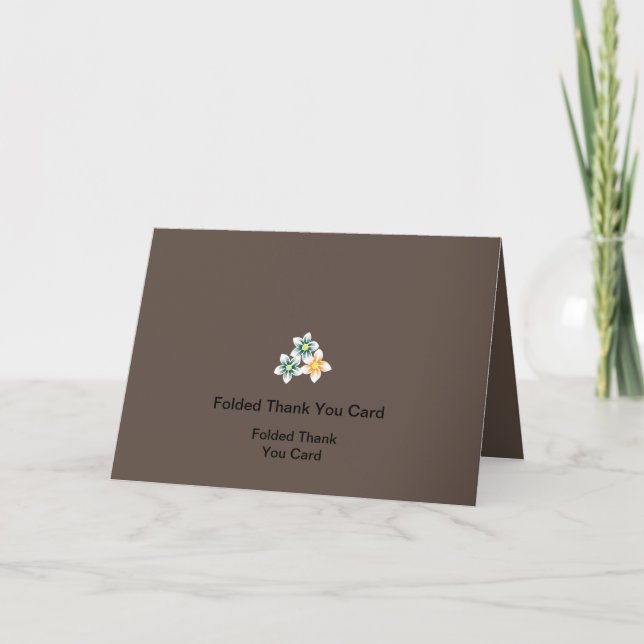 Tarjeta De Agradecimiento Elegante plegado personalizado para cualquier ocas (Anverso)