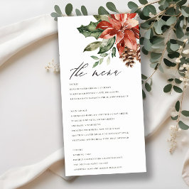 Tarjeta De Agradecimiento Elegante Poinsettia Pine Cone Boda carta