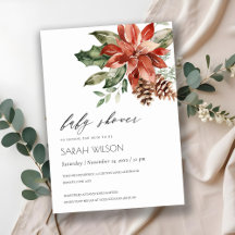 Elegante Poinsettia Pine Cone Bridal Shower