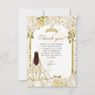 Tarjeta De Agradecimiento Elegante presupuesto Foto Floral de marfil Quincea