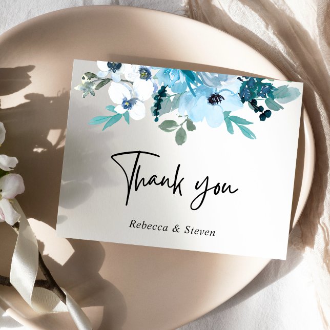 Tarjeta De Agradecimiento Elegante primavera polvoriento boda floral blanco  (Subido por el creador)