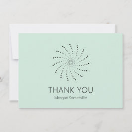 Tarjeta De Agradecimiento Elegante Punto en Espiral Verde Moderno