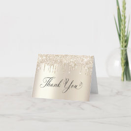 Tarjeta De Agradecimiento Elegante Purpurina de Oro 70º Partido de Cumpleaño