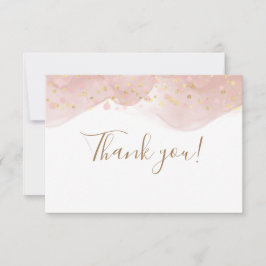 Tarjeta De Agradecimiento Elegante purpurina dorado rosa rubor chispas graci