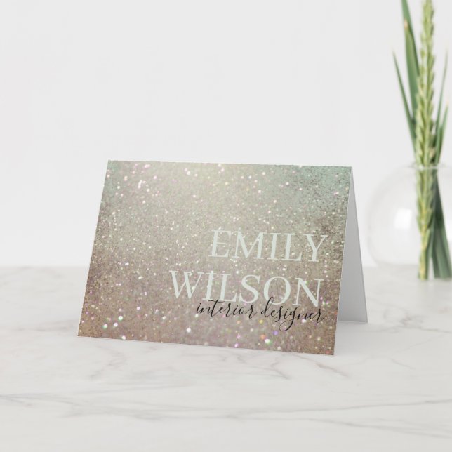 Tarjeta De Agradecimiento Elegante Purpurina Green Pink Aqua Shiny Shimmer (Anverso)