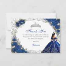 Elegante Quinceañera de Rosas Azules Reales y Plat