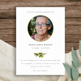 Tarjeta De Agradecimiento Elegante Rama de Pino Fauna Fotografía Memorial