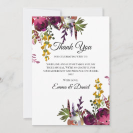 Tarjeta De Agradecimiento Elegante ramo floral