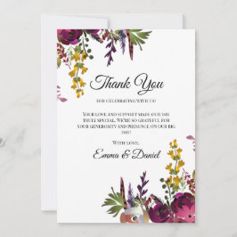 Tarjeta De Agradecimiento Elegante ramo floral