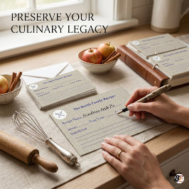 Tarjeta De Agradecimiento Elegante Receta de Herencia Familiar Personalizada