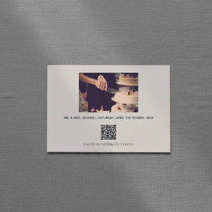 Tarjeta De Agradecimiento Elegante recuerdos de foto de boda código QR