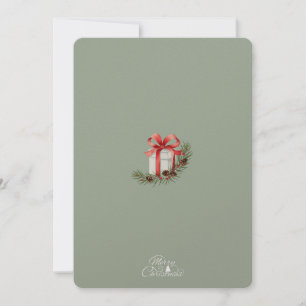 Tarjeta De Agradecimiento Elegante regalo de cinta roja y diseño de vacacion
