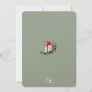 Tarjeta De Agradecimiento Elegante regalo de cinta roja y diseño de vacacion
